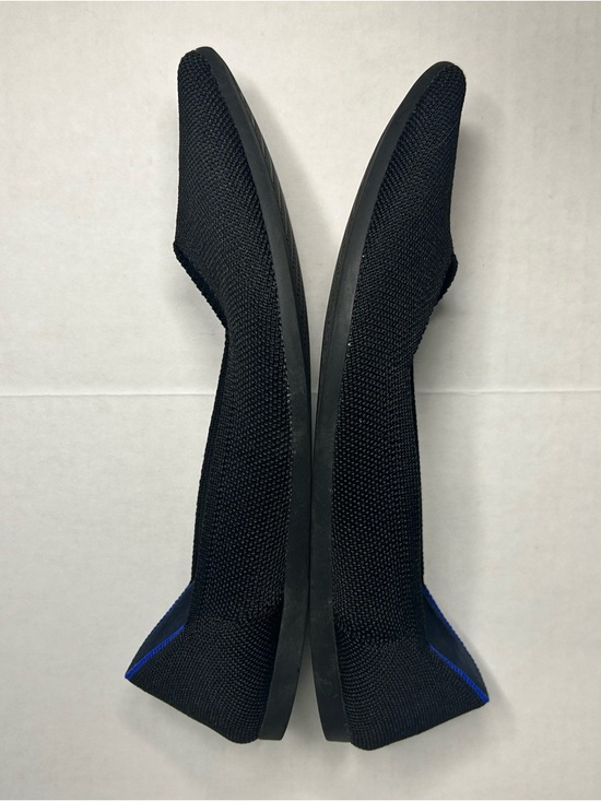 Rothy's Size 10 Black The Point II Knit Ballet Flats with Blue Trim - Picture 4 of 9
